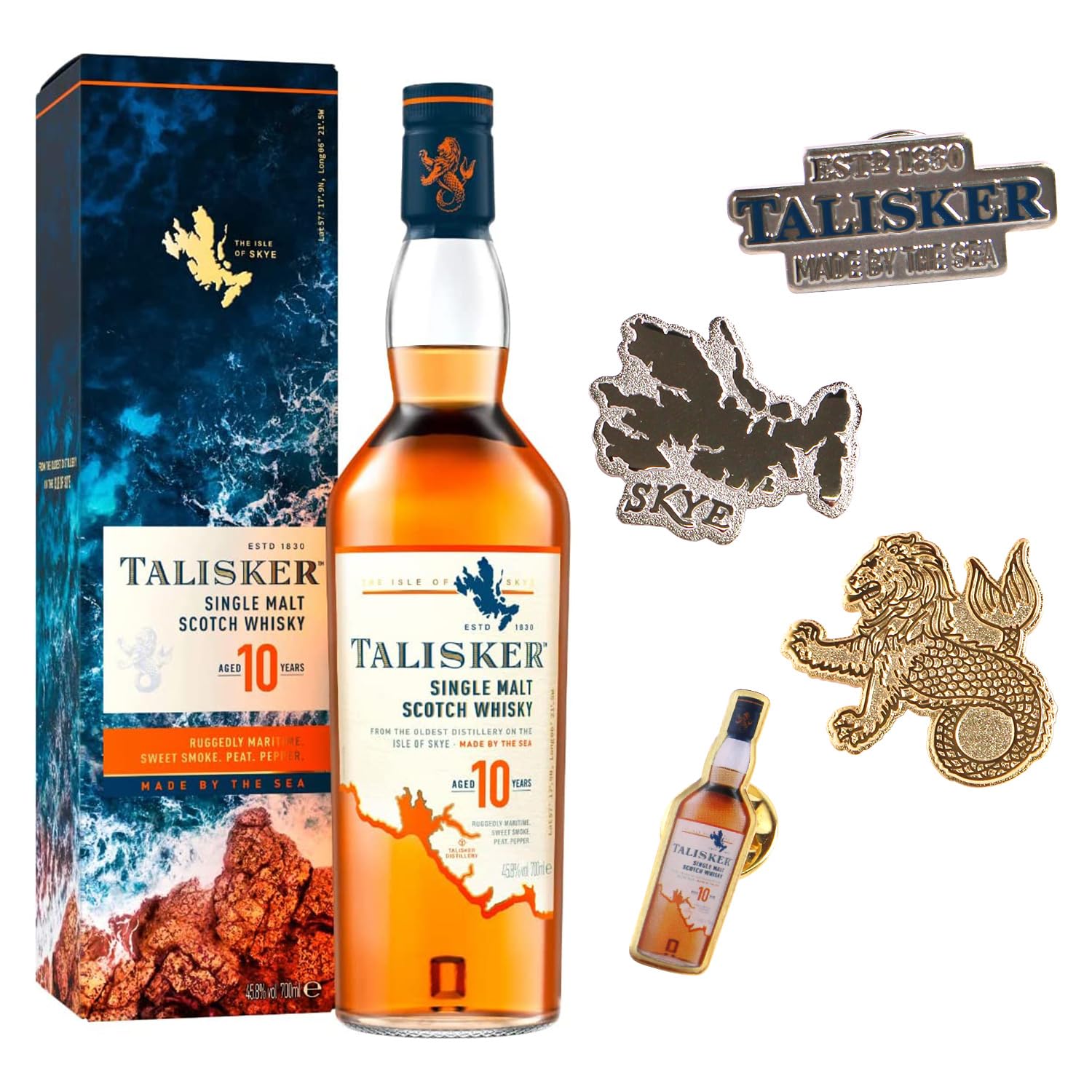 タリスカー 10年 オリジナルピンバッジ1個付き 46% [ ウイスキー スコットランド 700ml ]商品画像
