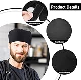 Lusofie 4 Pcs Unisex Chef Hat Adjustable Black Breathable Kitchen Cooking Caps view 3