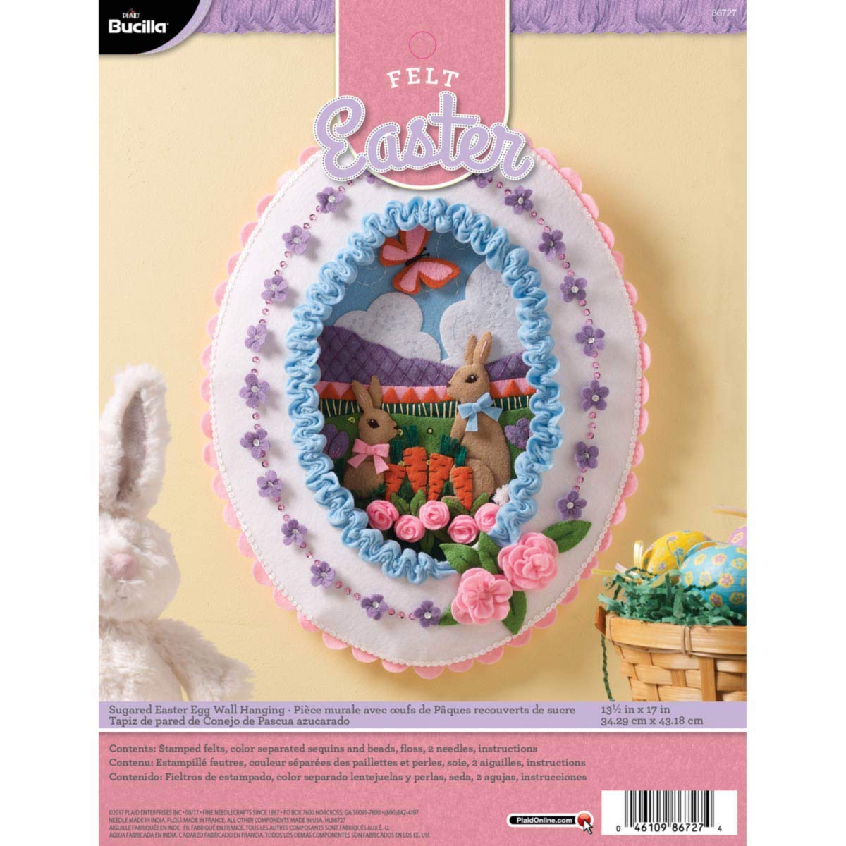 Bucilla Felt Applique Wall Hanging Kit, 86727 Sugared Easter Egg eBay
