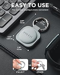 VULKIT Keychain Compatible for Apple Airtag Leather