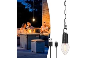 Brighfivey Rechargeable LED Gazebo Lights Outdoor Waterproof,3 Light Modes Battery Operated Lights,Candle Shape Outdoor Hanging Lights,Gazebo Chandelier Outdoor,Portable Pergola Lights,1 Pack