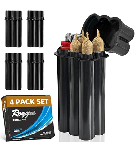 Smell Proof Cigarette Holder Case, Single Holder Pre Roll Case, Rolled King Size Cone Storage Box Container, Black, 10 Pack : Industrial & Scientific
