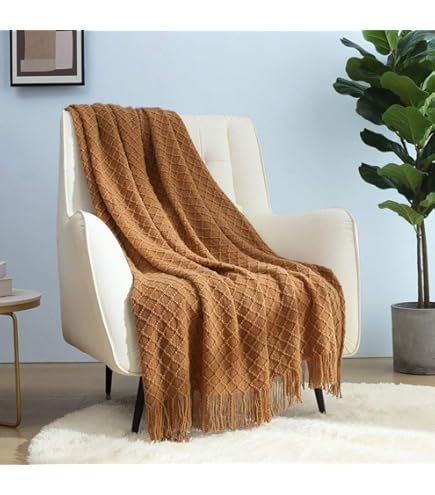 Coperta Da Divano 127x152 Cm, Stile Ranch, Ecopelle E Sherpa, Marrone - 3
