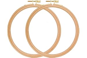 ZIQIANHARD Beech Wood Embroidery Hoop, 2 Packs 8 Inch Cross Stitch Hoops, Hanging Embroidery Frames for Art Craft Sewing and Decoration