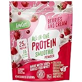 FlavCity Grass Fed Whey Protein Powder - Berries & Cream - 25g Protein & 10g Collagen - Made with Organic Strawberries & Coconut Milk - Gluten Free & No Added Sugars (20 Servings)