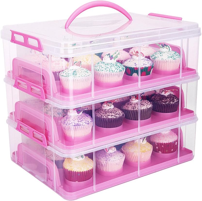 hblife Présentoir Cupcakes 3 Couches Rangement de Gâteaux 36 Cupcakes