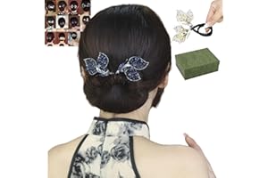 Kerentila Hair Accessories, Elegant Comfortable and Easy to Carry Lazy Curling Iron, Flower Pearl Hairs Bun Maker, Suitable f
