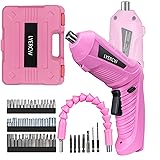 Pink Cordless Screwdriver Set with Rechargeable