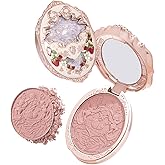 Flower Knows Strawberry Rococo Embossed Blush,Peach Pink Matte Powder Blush for Cheeks,Buildable & Blendable Face Makeup,Soft Long-Lasting Cute Make Up for Women & Girls,0.17 Oz(01 Angel Chanson)