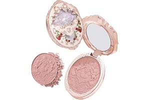 Flower Knows Strawberry Rococo Embossed Blush,Peach Pink Matte Powder Blush for Cheeks,Buildable & Blendable Face Makeup,Soft Long-Lasting Cute Make Up for Women & Girls,0.17 Oz(01 Angel Chanson)