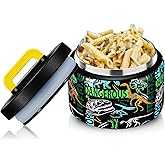 JXXM 8oz Soup Thermo for Hot Food Kids,Lunch Thermo Kids Food Jar with Spoon Hot Insulated Food Containers,Leak Proof Stainless Steel Wide Mouth Lunch Food Thermo Jar for School (Black - Dinosaur)