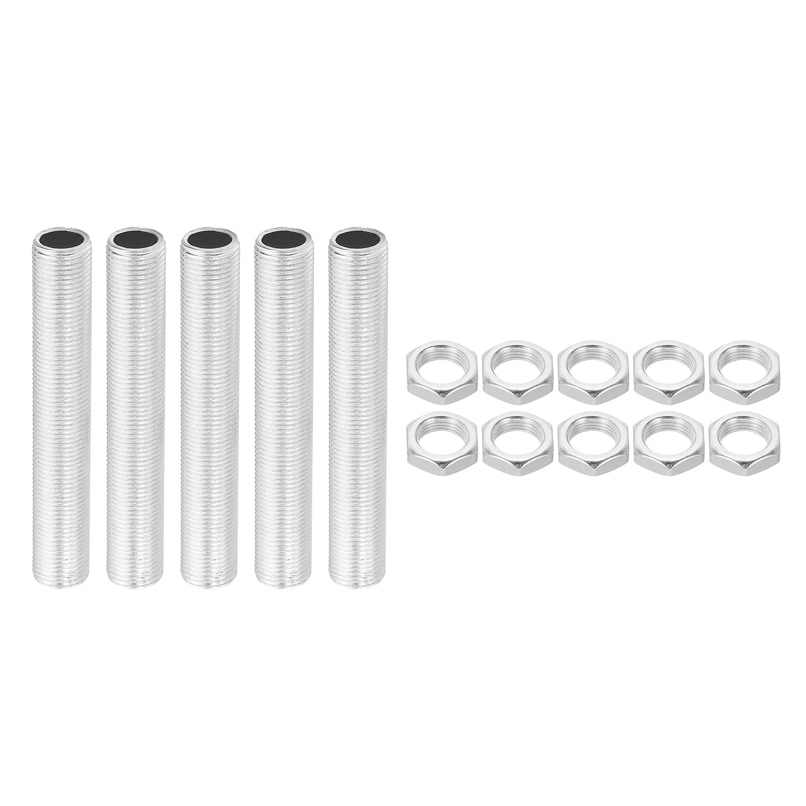 Photo 1 of PATIKIL M12 Thread 75mm/3" Lamp Pipe Kit with Lock Nuts, 5 Set All Thread Rods Fasteners Hardware for Chandelier Ceiling Light DIY, Zinc Plating