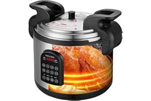 17.8QT Commercial Electric Pressure Cooker stainless steel Pressure Cooker | 24-hour Presetting |12 in 1 slow cooker with tem