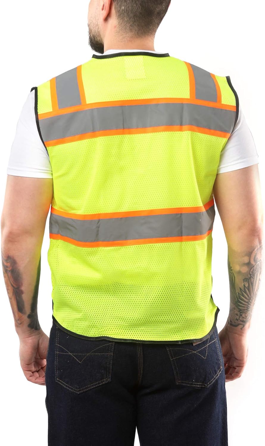 Kolossus Deluxe High Visibility Vest with Multi Frontal Pockets | ANSI Class 2 Compliant: Clothing
