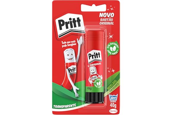 Cola em Bastão Pritt, ideal para escola ou escritório, Cola para artesanato excelente para trabalhos de colagens, Cola escolar segura para crianças, 1x40g