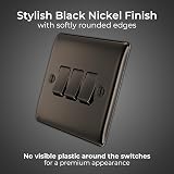 BG Electrical Triple Wall Light Switch 2 Way Black Nickel Nexus 20A 16AX view 2