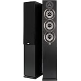 ELAC Debut 2.0 F5.2 Floorstanding Speaker, Black (Each) - 1&rdquo; Cloth Dome Tweeter &amp; Triple 5.25&rdquo; Aramid Fiber Woofers - 3-Way Bass Reflex - Up to 35,000 Hz Response