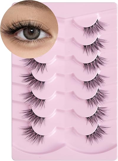 Onlyall Half Lashes Natural 3/4 Black Band C18 9-16mm Corner Lashes