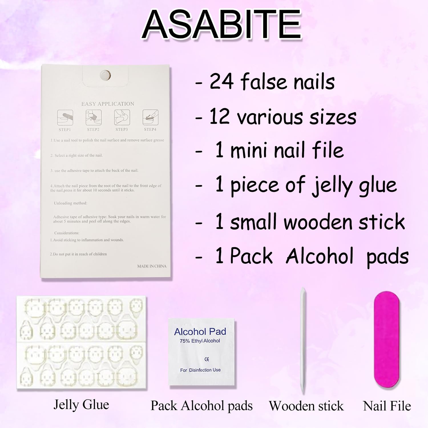 24 Pcs Pink Square Press on Nails Short Fake Nails Cute Floral False Nails Spring Summer Flower Nails Design Acrylic Nails Press ons Reusable Stick on Nails Artificial Nails for Women - Image 6