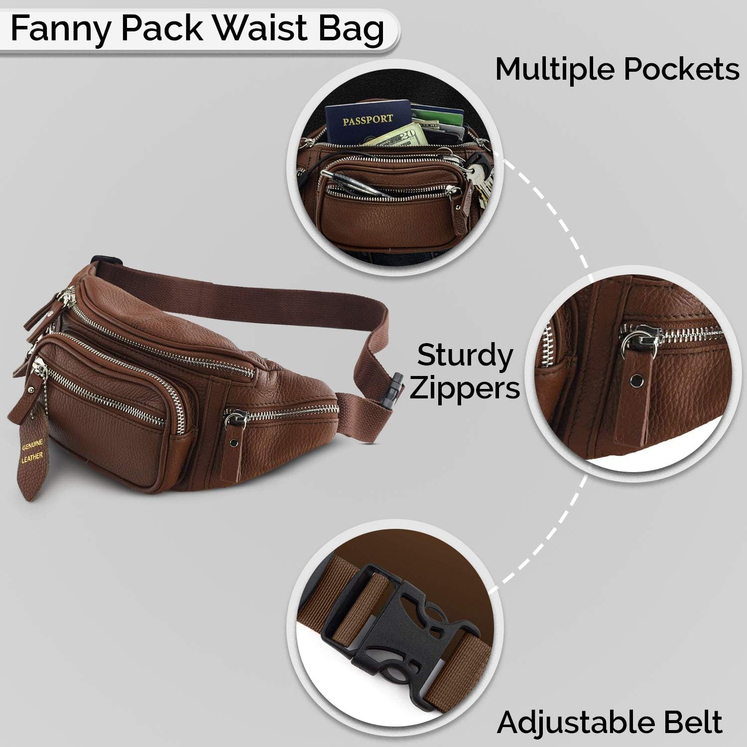nabob leather fanny pack