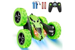 BROADREAM Stocking Stuffers for Kids, Double Sided 360°Rotating 4WD RC Cars with Headlights, Toys for 3 4 5 6 Year Old Boys Girls