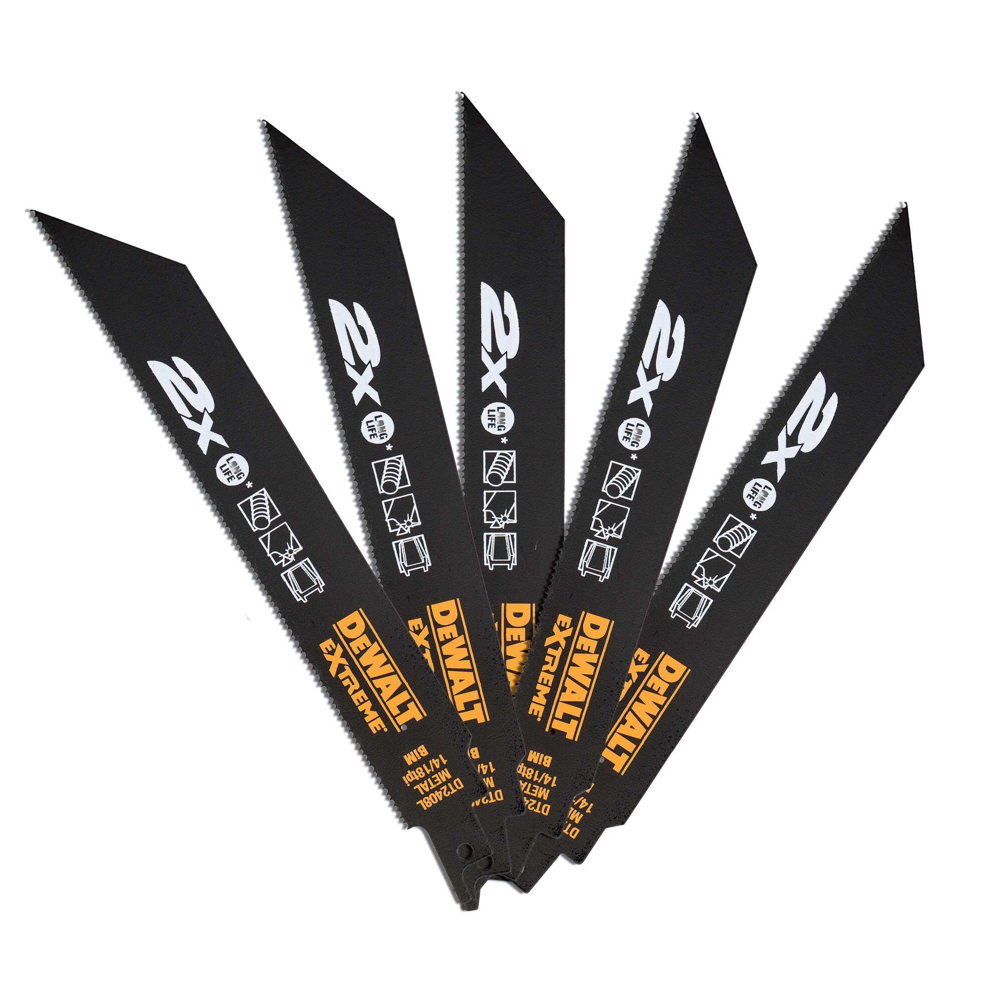 Dewalt DT2408L-QZ Reciprocating Blades, One Size, Set of 5 Pieces