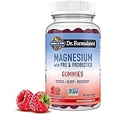 Garden of Life Magnesium Citrate Supplement Gummies with Prebiotics & Probiotics for Stress, Sleep & Recovery - Vegan, Gluten Free, Kosher, Non-GMO, No Added Sugars, Raspberry Flavor, 60 Count