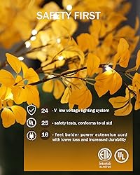 TYBEEU 6FT 5-Leaf Lucky Tree with Warm White Lights
