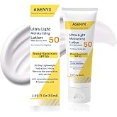 Agenyx Daily Facial Moisturizing Lotion with SPF 50, Hyaluronic Acid, Niacinamide &amp; Ceramides, Oil-Free Face Moisturizer for Normal to Oily Skin, Lightweight Non-Greasy Hydration, 1.7 fl oz