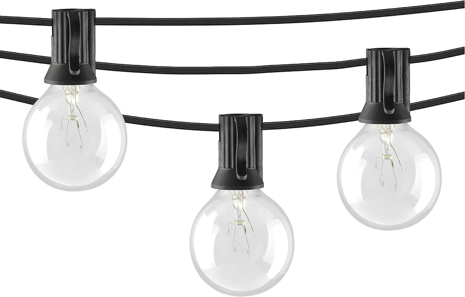 Mr Beams 5W G40 Bulb Incandescent Weatherproof Indoor/Outdoor String Lights, 100 feet, Black - - 