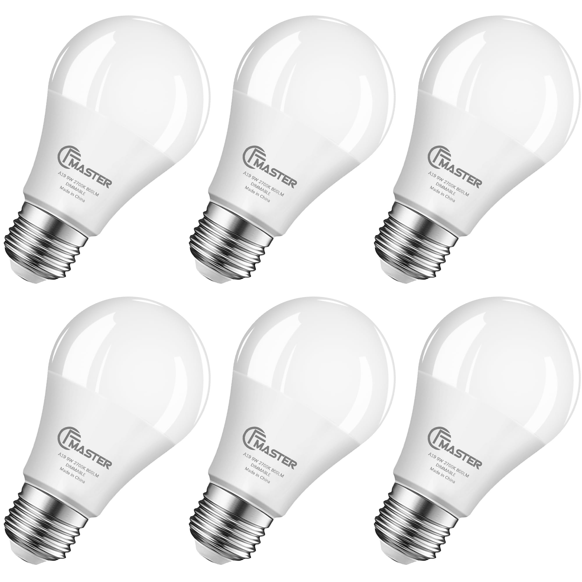 JIANGSILING A19 LED Light Bulb, 60W Equivalent Light Bulbs, 9W 2700K Warm White, 800 Lumens