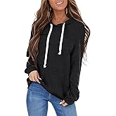PGANDS Women's Long Sleeve Drawstring Hoodies Sweatshirt Casual Loose Lightweight Pullover Tops with Pocket