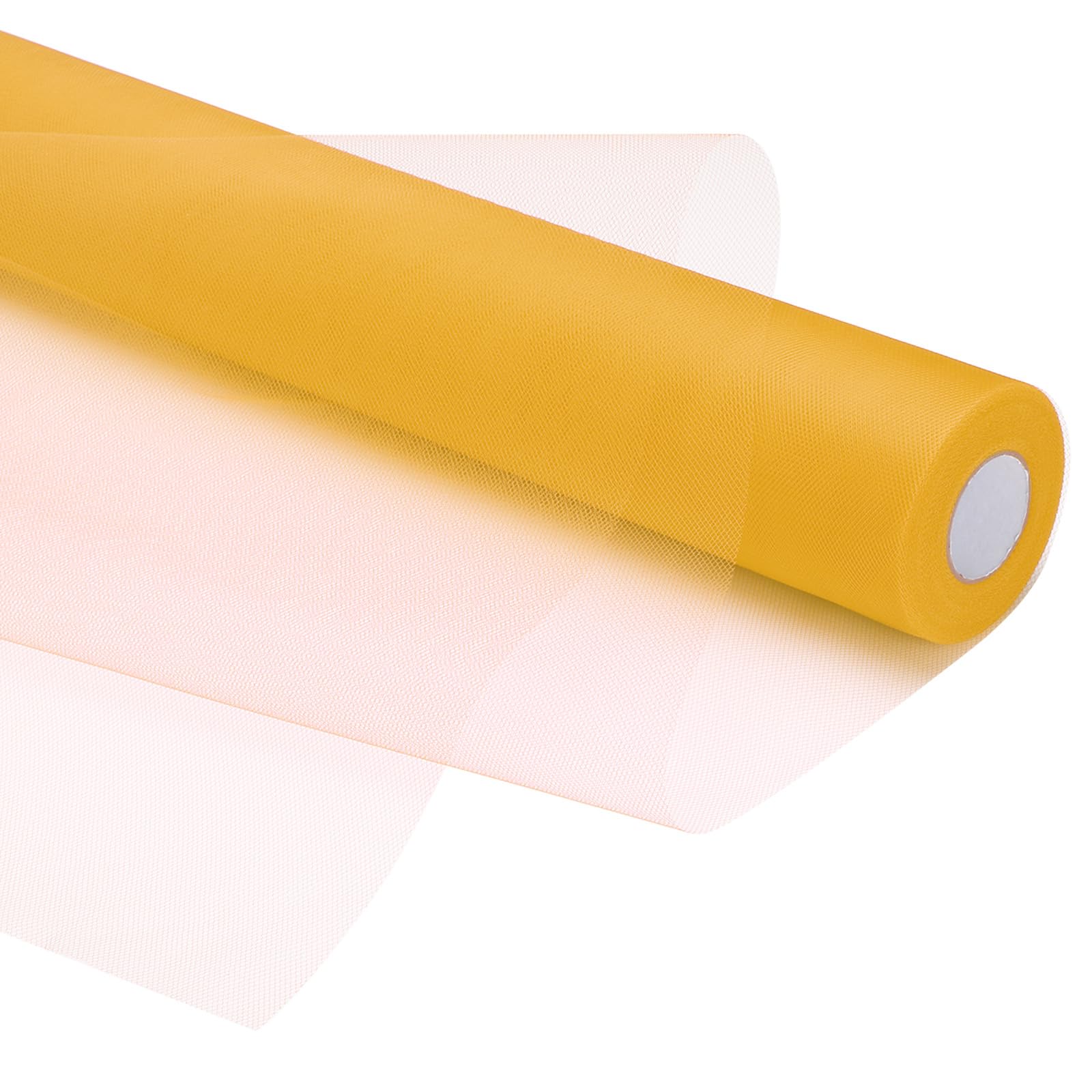 PATIKIL Tulle Fabric Rolls, 24 Inch by 50 Yards Fabric Spool Tulle Ribbon Netting Bolt for DIY Crafts Wedding Party Decorations, Tutu Skirts, Table Skirt, Gift Wrapping, Dark Yellow