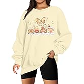 MYHALF Christmas Sweatshirt Women Xmas Shirts: Oversized Merry Christmas Crewneck Sweater Funny Magical Snowman Graphic Tops