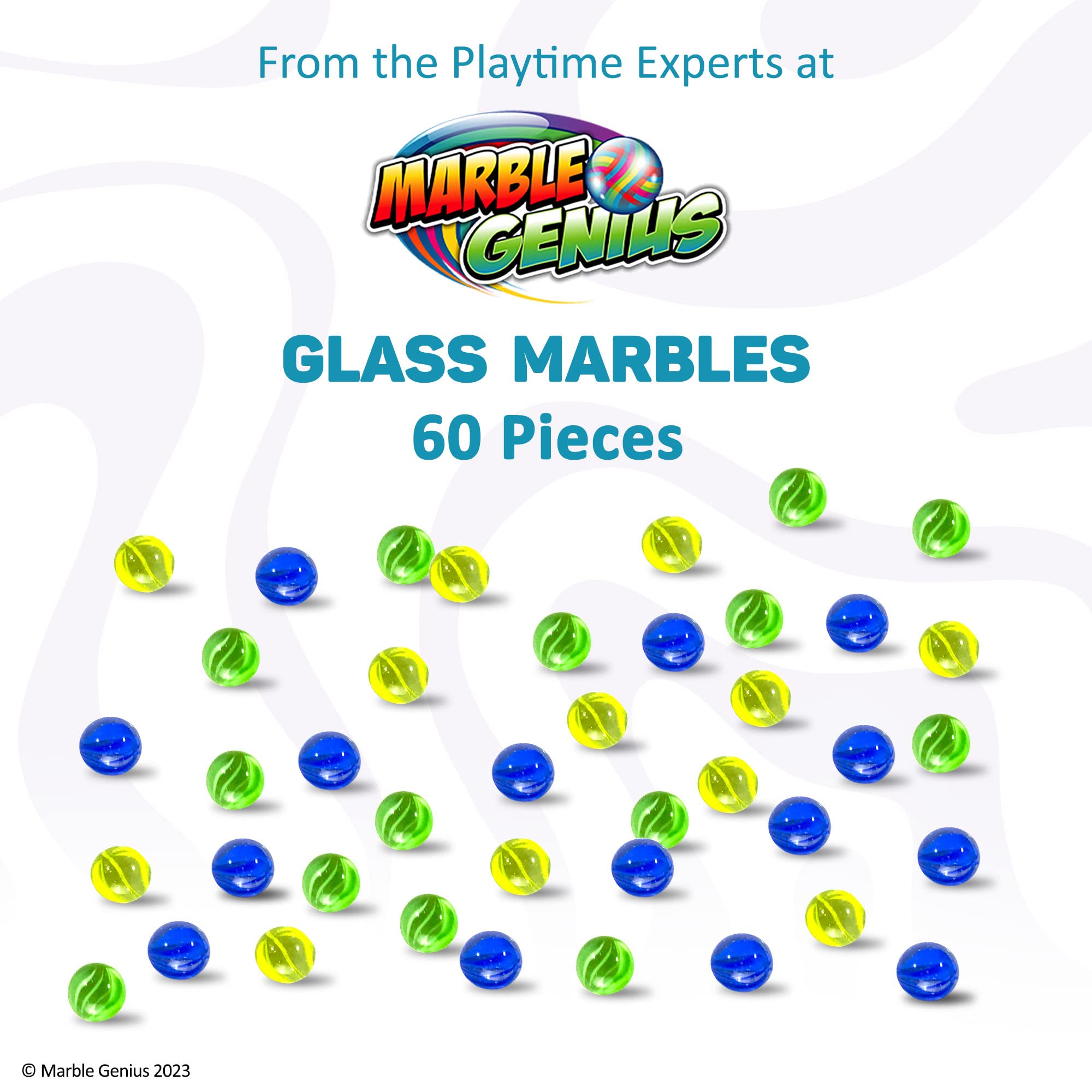 Marble Genius Marbles Accessory Add-On (60 Pieces), Compatible with All Marble Genius Marble Run Sets, Made with Durable Materials to Ensure Long-Lasting Fun for Kids and Adults Alike
