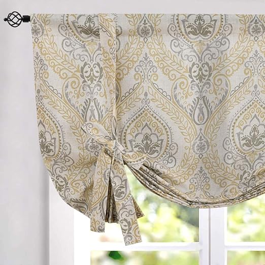 Amazon Com Jinchan Tie Up Shade Curtains Rod Pocket Drapes For