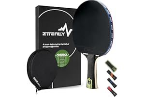 ZTTENLLY Ping Pong Paddle with Carbon Technology | Performance-Series,7-ply Finest Blade, Expert Speed/Edge/Balance, Thicker Protector Case | Table Tennis Racket for Professional