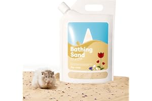 BUCATSTATE Hamster Sand, No-Dust 6.6LB Chinchilla Dust Bath with Pour Spout, 100% Natural Desert Bathing Sand for Syrian Hamster Gerbil Rat Mice Small Animals (Flower Smell)