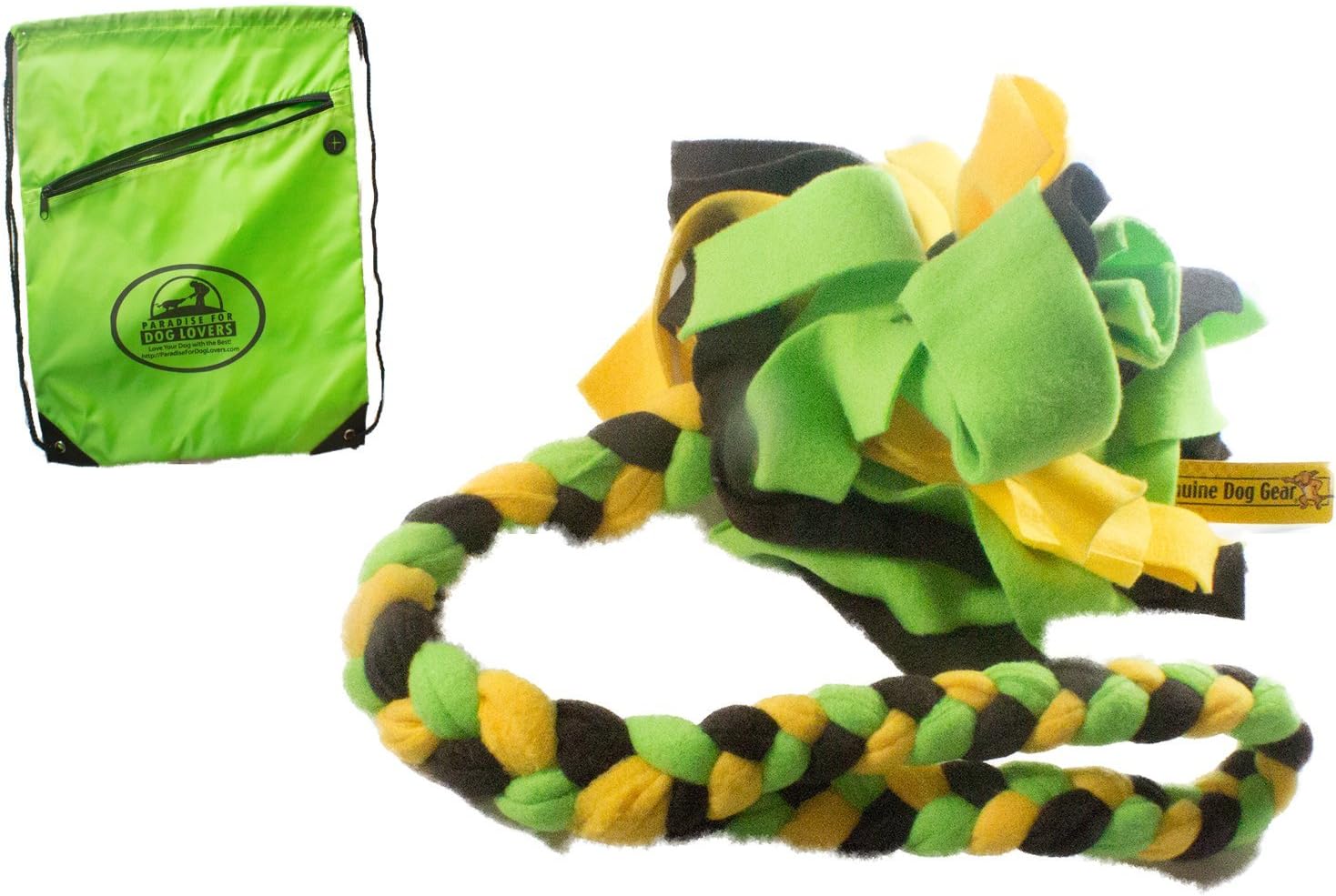 Large Dog Super King Tug-of-war Toy with Large Carry Bag (Green-Yellow-Back-Green-Bag)