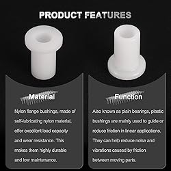 uxcell 12pcs Flanged Sleeve Bearings Plastic