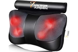 VIKTOR JURGEN Mothers Day Back Massager Gifts, Shiatsu Kneading Massager for Neck and Shoulder, Massage Pillow with Heat Relaxation Gifts for Women/Men/Dad/Mom/Fathers Day/Christmas
