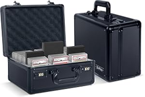 ZIVPLAY Graded Card Storage Box Graded Card Case for Sports Cards and Trading Card with Slab Holder Fits 108 PSA GMA 78 BGS HGA 88 SGC CSG or 375 Toploader Cards Antitheft Lock Black Color