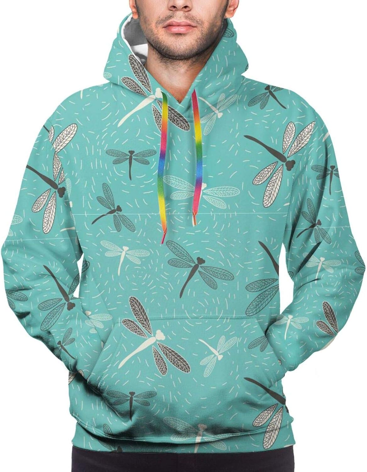 Cartoon Dragonfly Hoodies Men's Active Hoodies Fashion