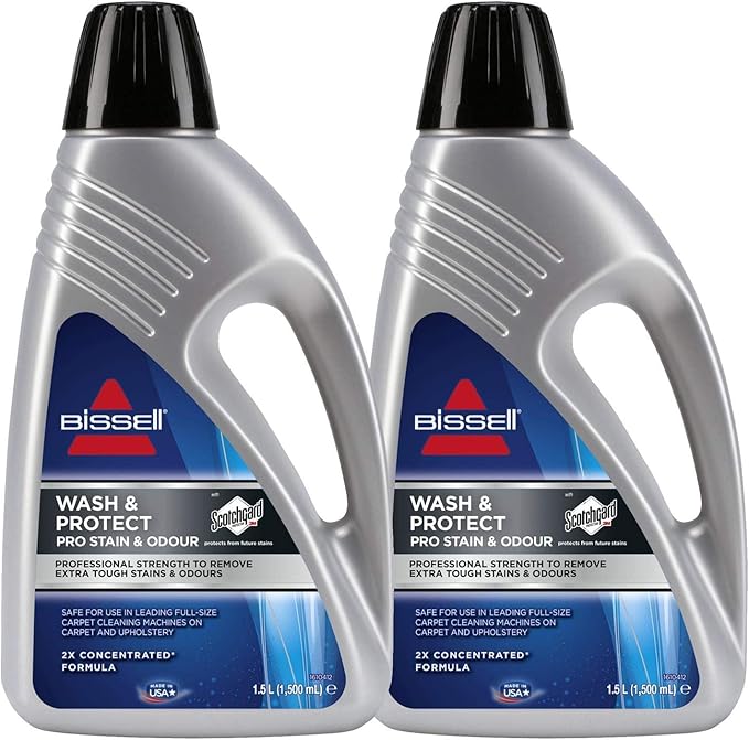 2 x Bissell Wash & Protect Pro Carpet Cleaner 1.5 Litre 1.5L
