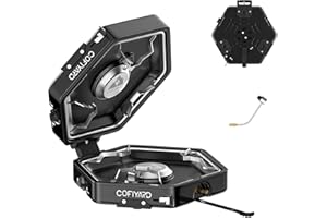 COFIYARD Propane 2 Burner Camping Stove with Carrying Bag, Portable Folding Gas Stove for Camping, Backpacking Camp Stove for Outdoor Cooking, With 17,000 BTU Adjustable Burners for BBQ, Tailgating Black