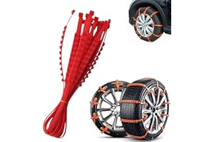 Temporary Tire Straps, Zip Tie Snow Chains, Tire Zip Ties for Snow, Adjustable Portable Temporary Tire Straps, Snow Mud Chain