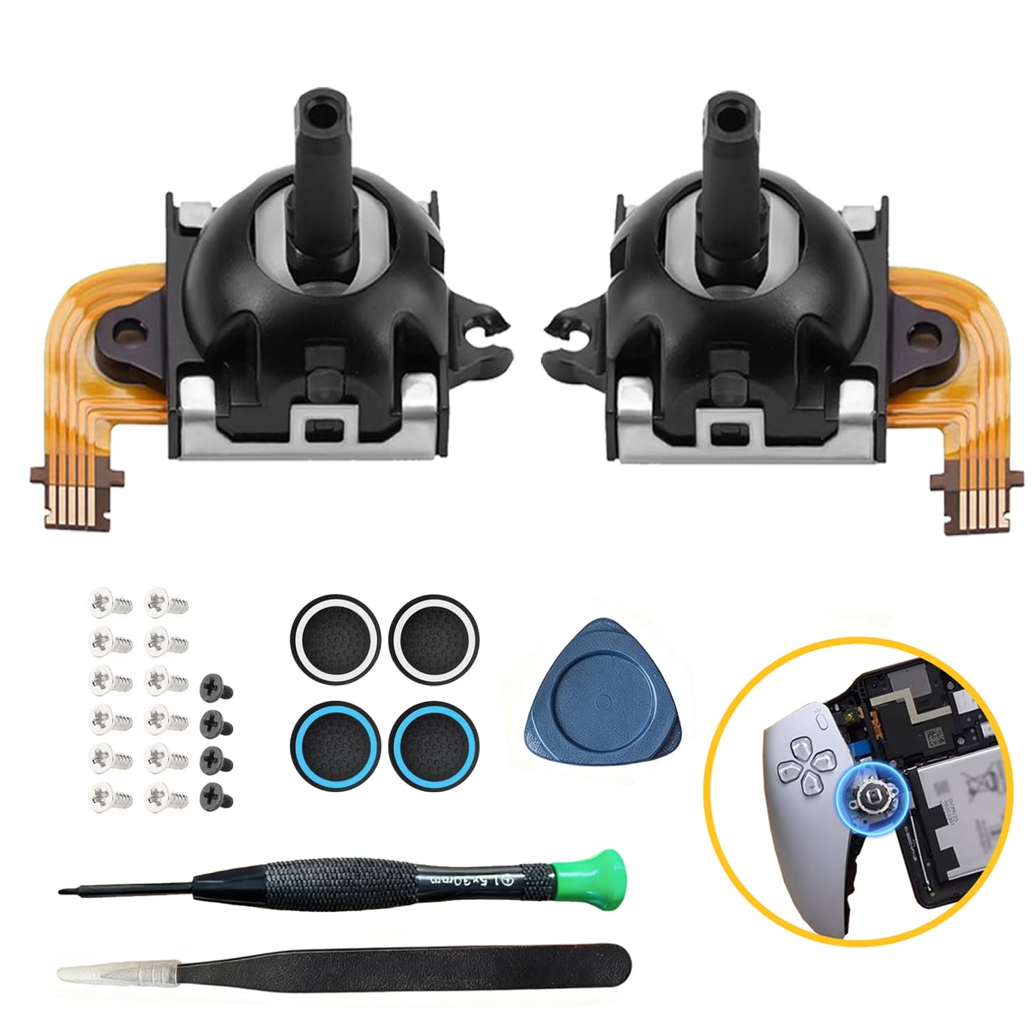 2-Pack Joystick Replacement Kit for PlayStation Portal PS Portal Console/PS5 VR2, Upgrade Anti-Drift Analog Thumbstick,Analog Thumb Stick Repair Joystick Repair Tool kit for PS Portal Console