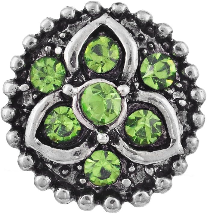 Vocheng Snap Charms Small 12mm 4 Colors Crystal Interchangeable Button Jewelry Vn-435 Pack of 2pcs