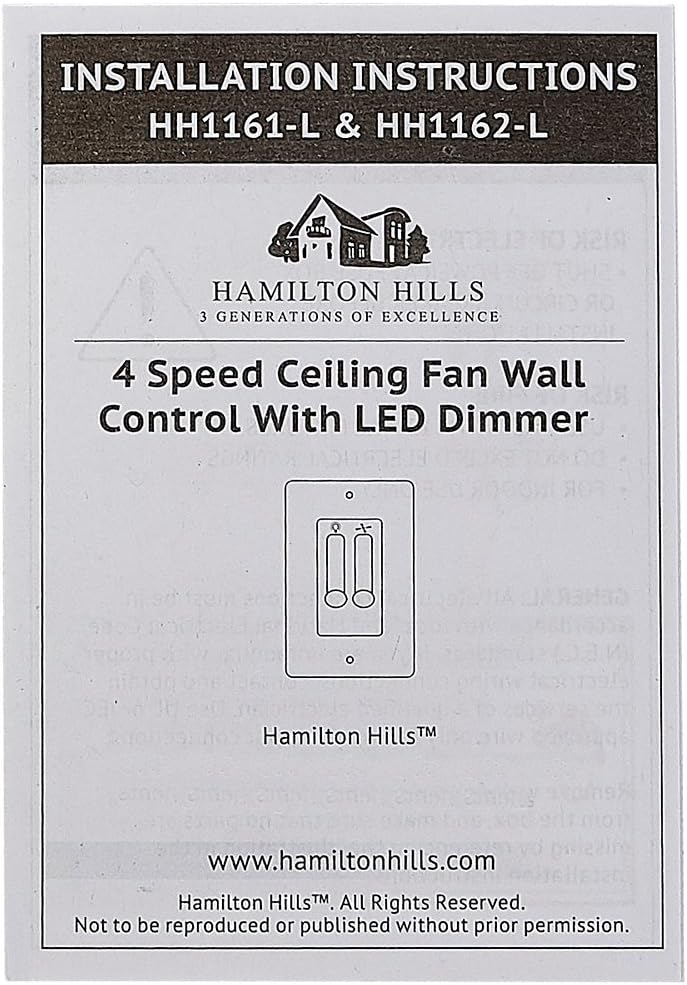 White 4 Speed Ceiling Fan Wall Control with LED Dimmer Light Switch | Wall Face Plate Included: Industrial & Scientific