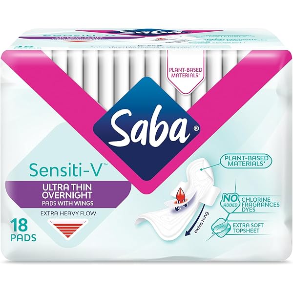 saba Saba Ultra Invisible Pads, Ultra Thin, with Wings, Regular Flow